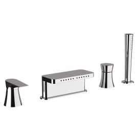 Miscelatore bordo vasca con deviatore, bocca con effetto multigetto e doccetta - serie diva Daniel Rubinetterie DV699CR