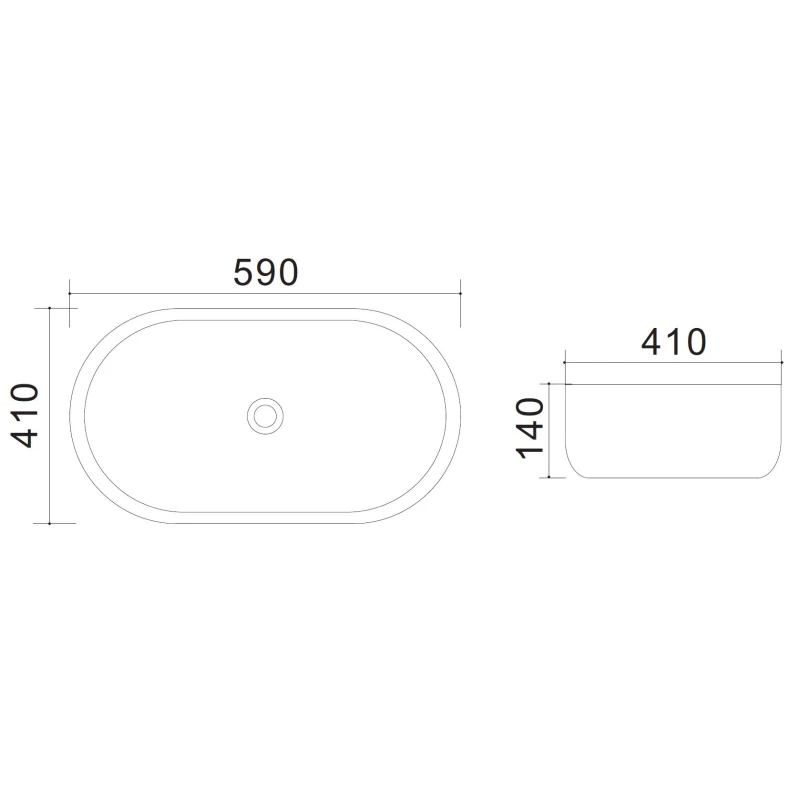 Lavabo da appoggio LINPH LA 69 59x41 cm