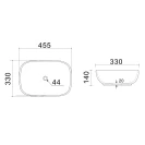 Lavabo da appoggio LINPH LA70 45,5x33 cm