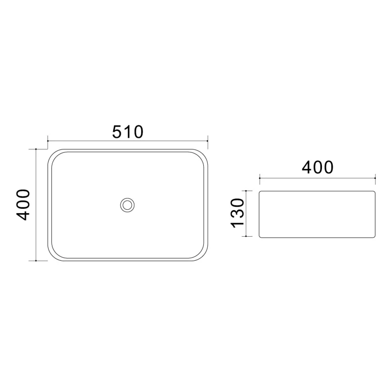 Lavabo da appoggio LINPH LA 72 51x40