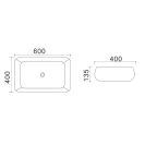 Lavabo da appoggio LINPH 60x40 cm