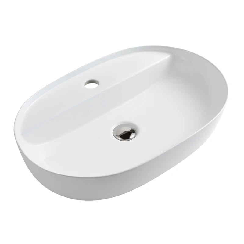 Lavabo da appoggio LINPH cm 81x41 Bianco lucido