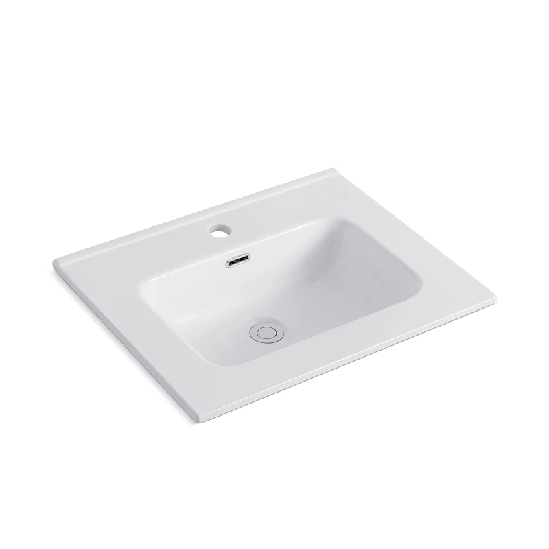 Consolle con vasca centrale LINPH 101x46 Bianco lucido