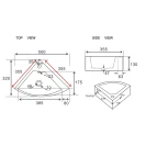 Lavabo ad angolo LINPH LN58 50x32 cm