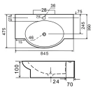 Lavabo a parete LINPH LP962 84,5x47,5