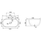 Lavabo a parete LINPH mod. 964 57x40