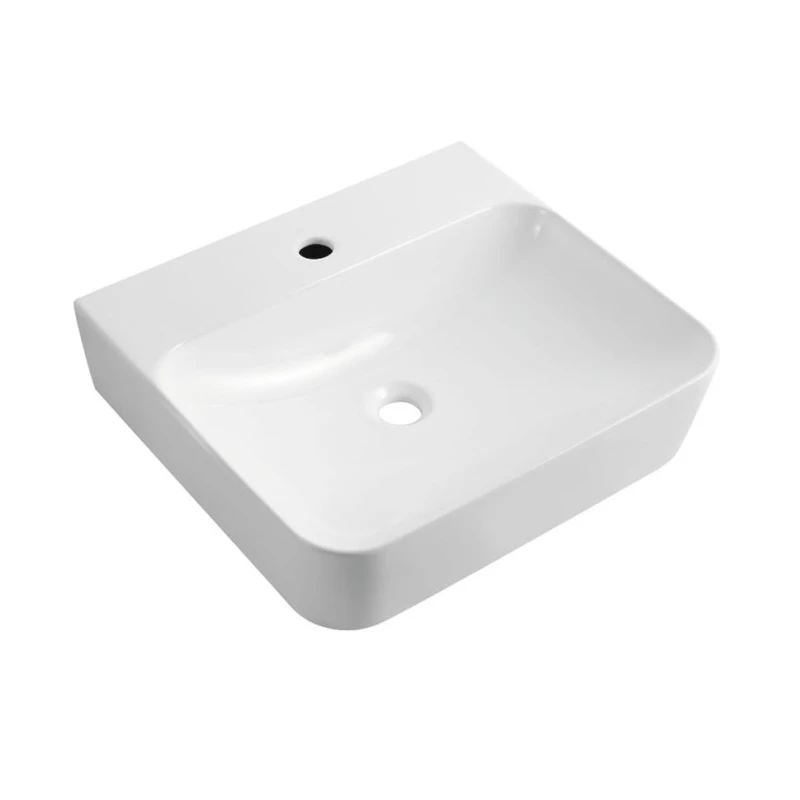 Lavabo a parete rettangolare LINPH 60 cm bianco lucido