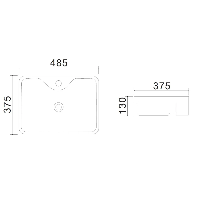 Lavabo semincasso LINPH RSI03 in ceramica