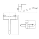 Miscelatore monocomando lavello a muro DH cromo