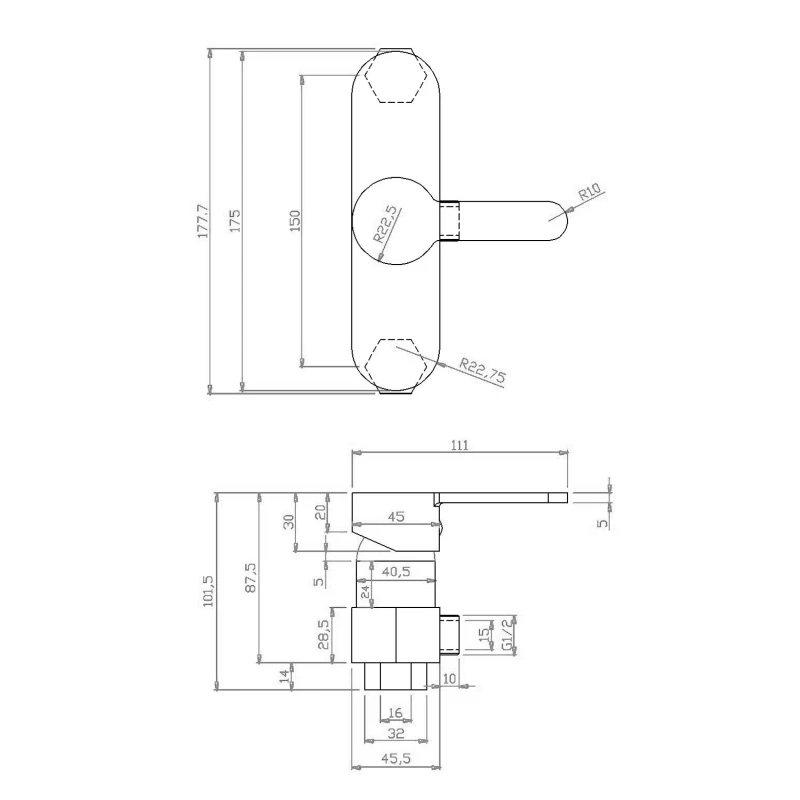Miscelatore monocomando esterno doccia DH