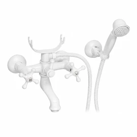 Rubinetto vasca Remer Liberty bianco lucido con doccia