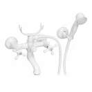 Rubinetto vasca Remer Liberty bianco lucido con doccia