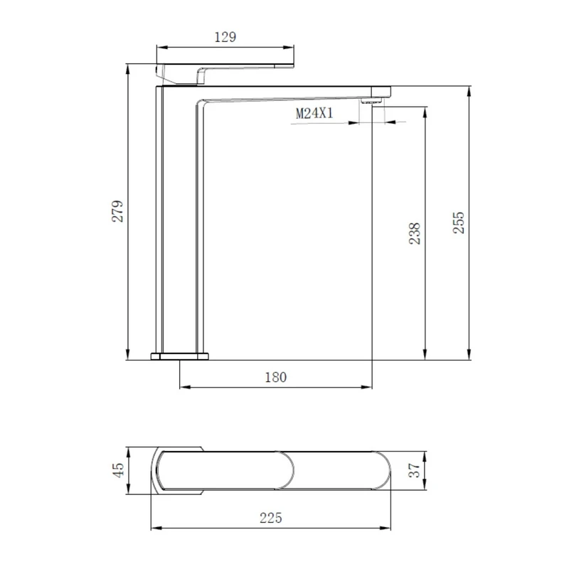 Miscelatore Lavabo Alto Rover Nero Opaco - Idrobric