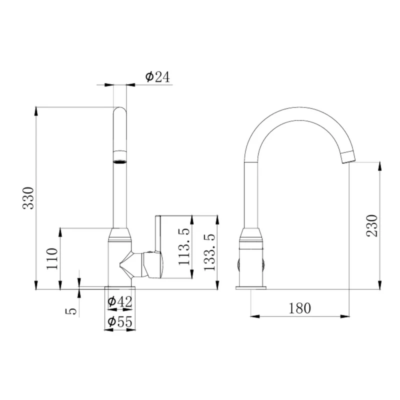 Miscelatore Cucina Bruxelles Ø35 Idrobric