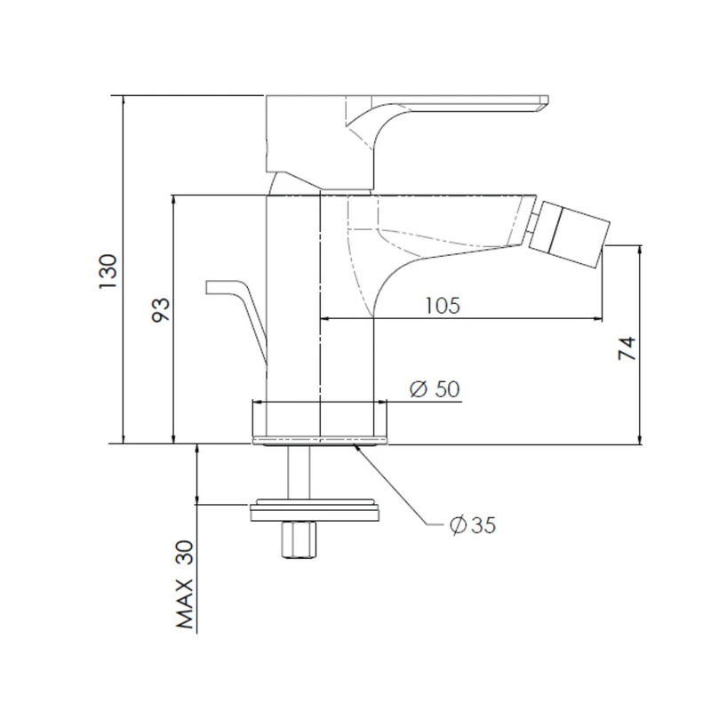 Miscelatore Bidet Dafne Nero Opaco - Idrobric