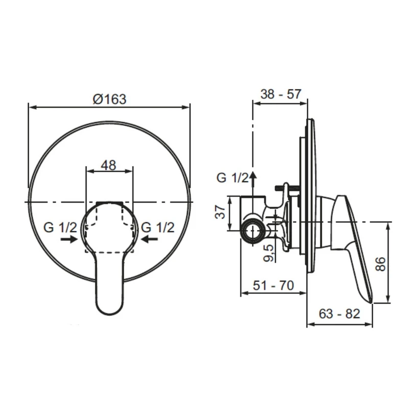 Miscelatore Doccia Alpha Cromato - Ideal Standard