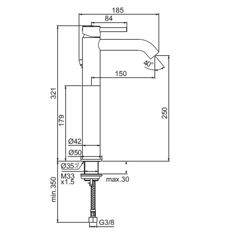 Miscelatore Lavabo Alto Ceraline Cromato Ideal Standard