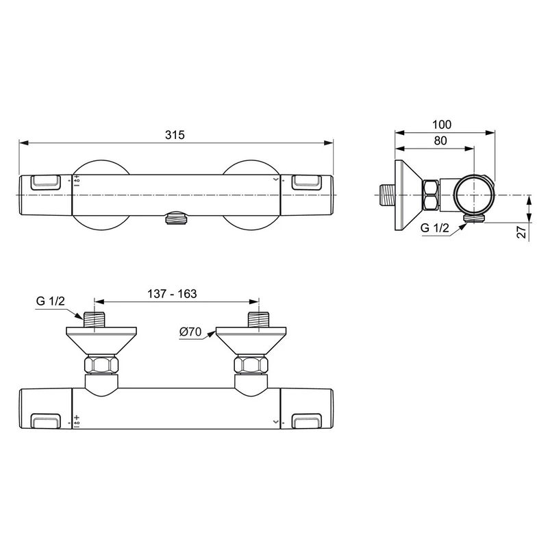 Miscelatore Doccia Termostatico Ceratherm T20 Ideal Standard