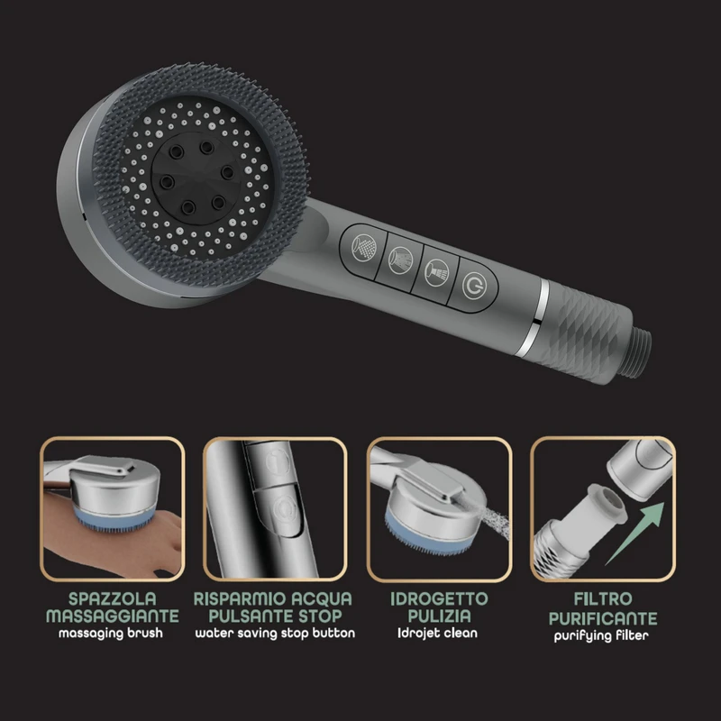 Doccetta Sierra Gun Metal 3 Getti - Idrobric
