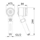 Doccetta Doccia Zara Grigia 3 Getti - Idrobric