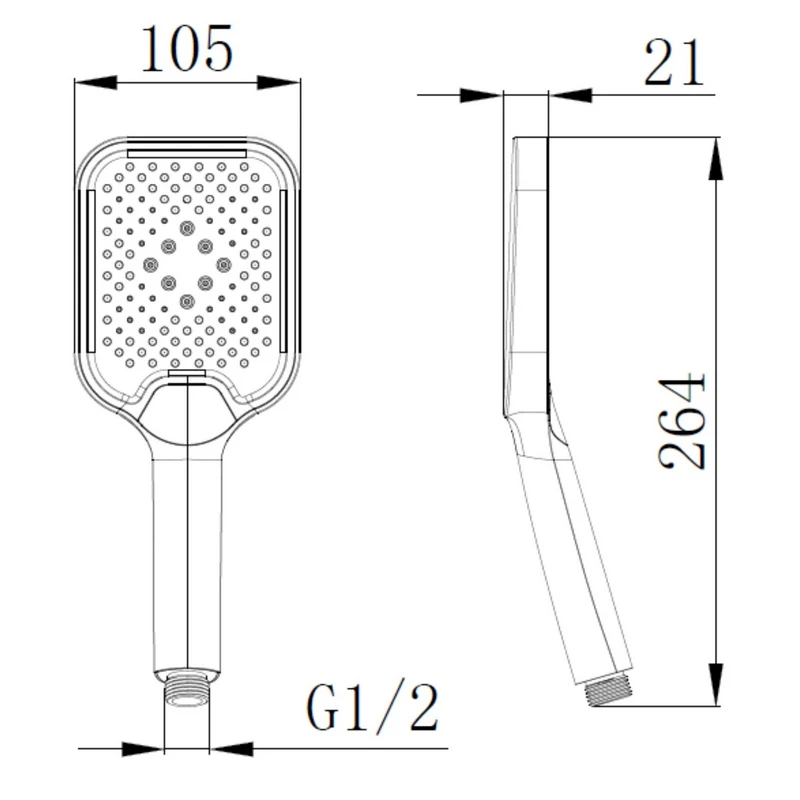 Doccetta Amalfi Quadra Silver 3 Getti - Idrobric