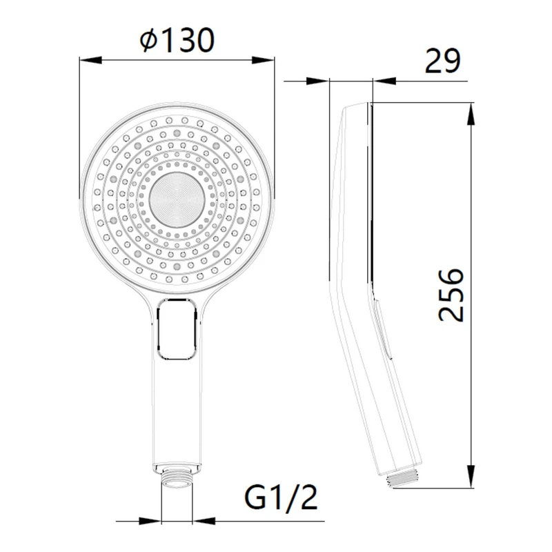 Doccetta Vulcan Ø13 cm Idrobric - Cromata e Nera