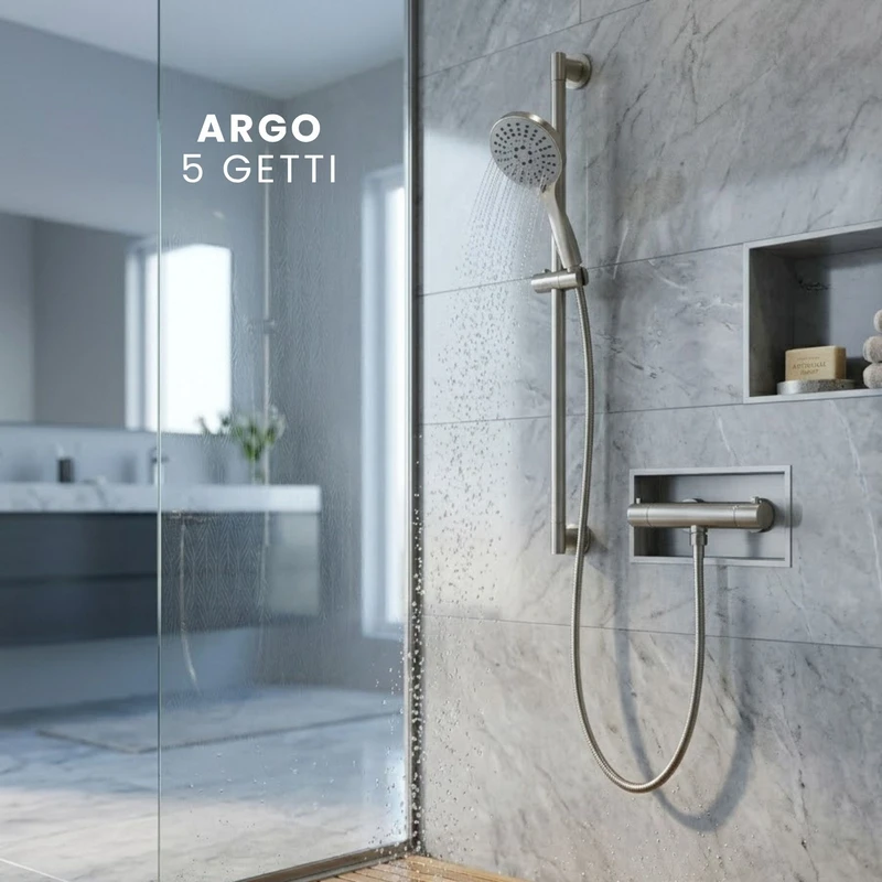 Doccetta Argo 5 Getti Finitura Acciaio Idrobric