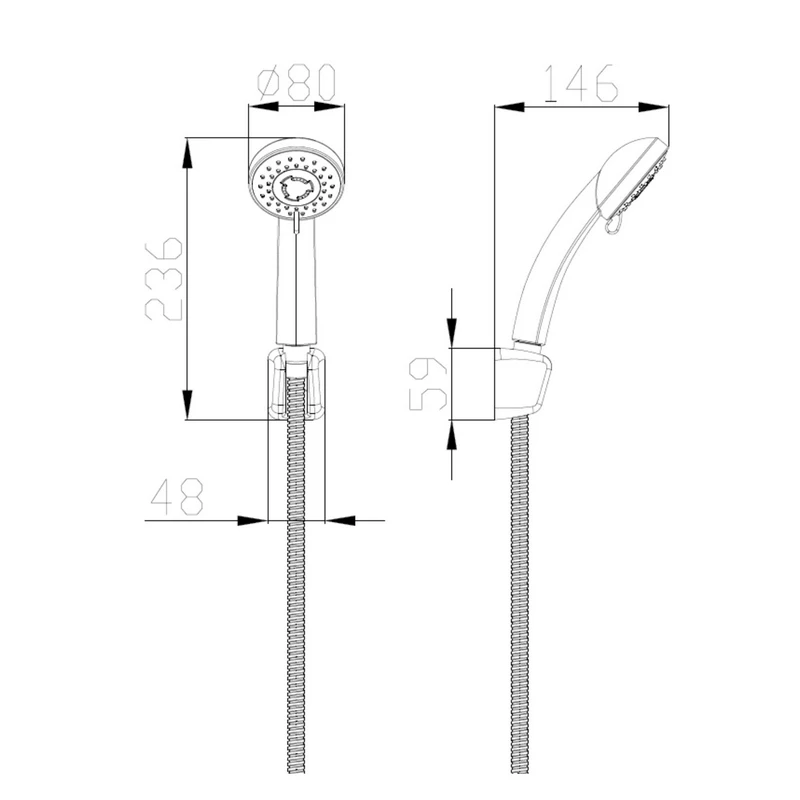 Duplex Doccia Nausica Cromato 3 Getti Idrobric