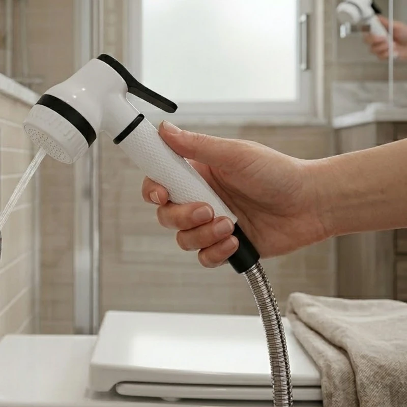 Doccetta Bianca e Grigia con Pulsante - Idrobric