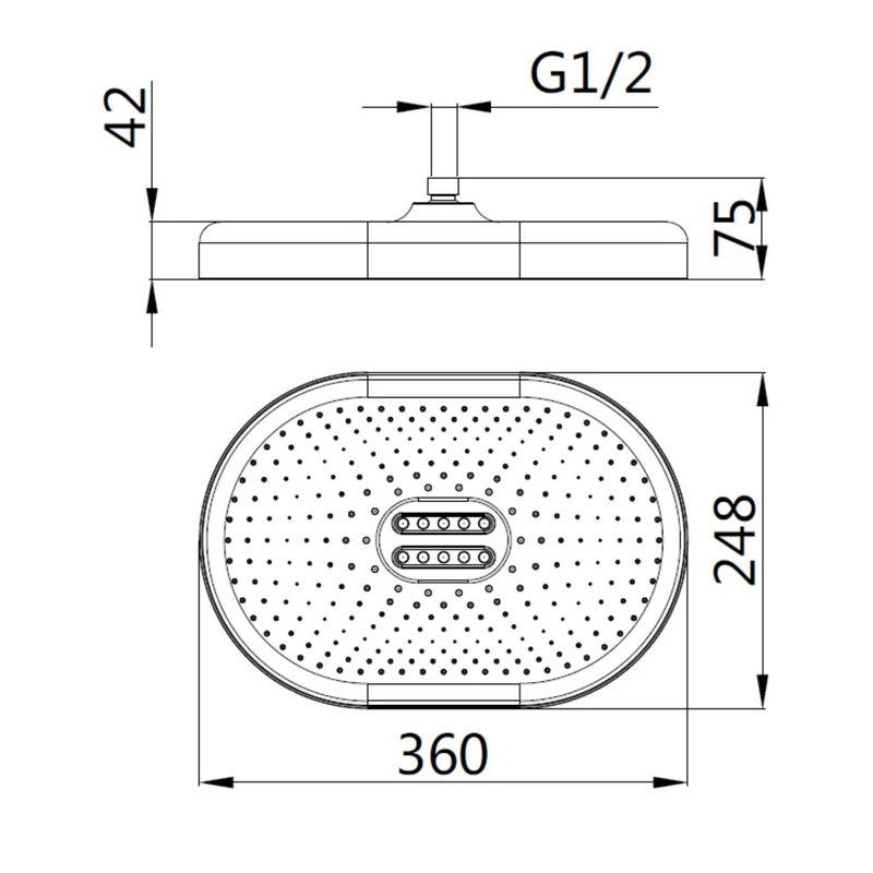 Soffione Galaxy Ovale 36x25 - Idrobric