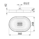 Soffione Galaxy Ovale 36x25 - Idrobric