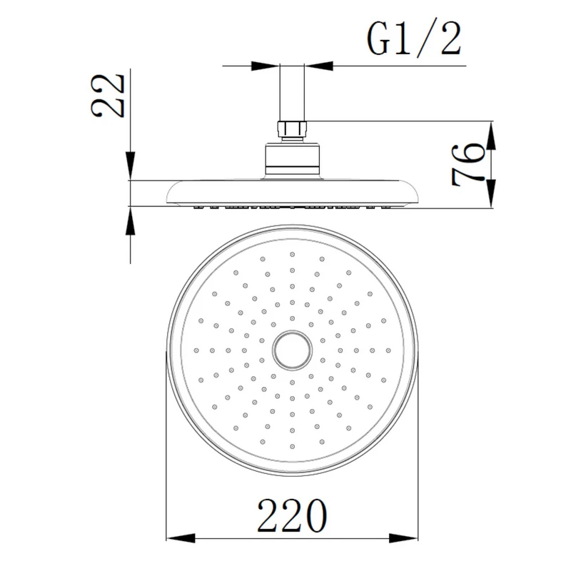 Soffione Taurus Ø22 Cromato Idrobric