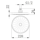 Soffione Taurus Ø22 Cromato Idrobric