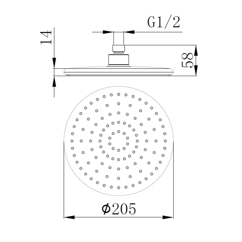 Soffione Aries Tondo Ø20 cm Cromato - Idrobric