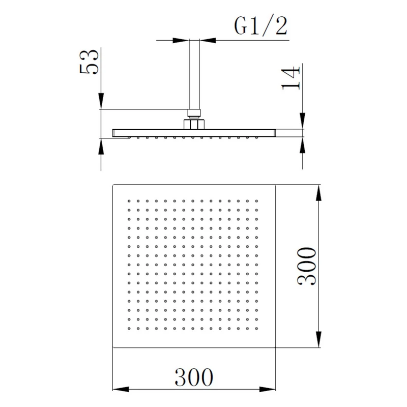 Soffione Doccia Virgo 30x30 cm Cromato - Idrobric