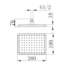 Soffione Doccia Gemini 26x19 cm Cromato Idrobric