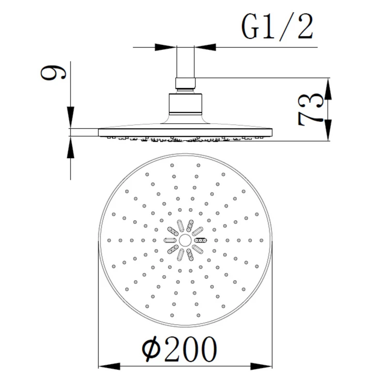 Soffione Doccia Libra Ø20 cm Cromato - Idrobric
