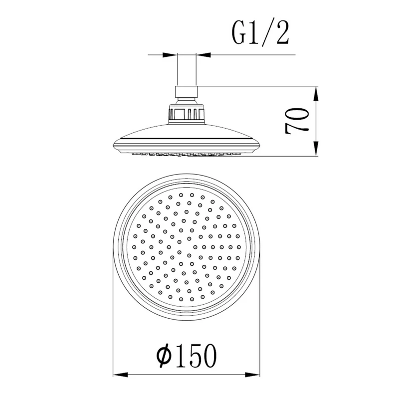 Soffione Round Ø15 cm Idrobric Cromato