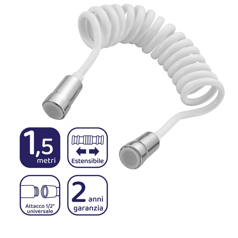 Flessibile Doccia Bianco 150 cm Idrobric