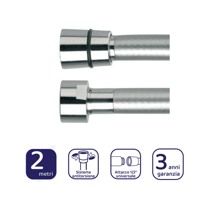 Flessibile Doccia Silver 200 cm Idrobric