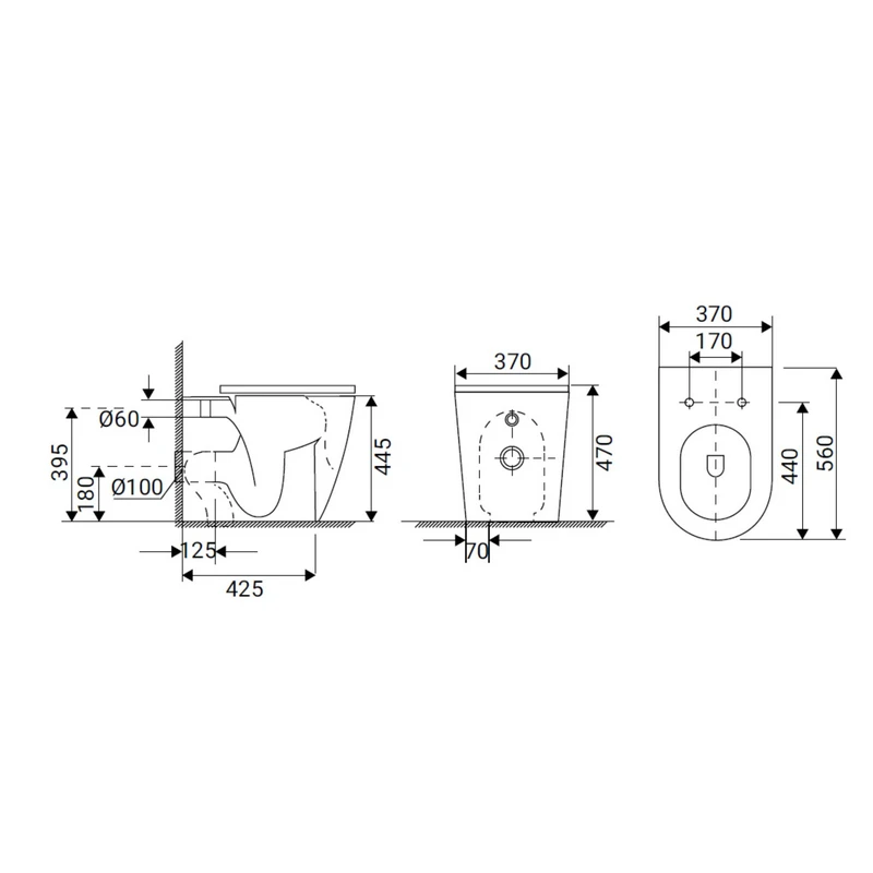 Vaso WC Cortina Rimless Bianco Idrobric