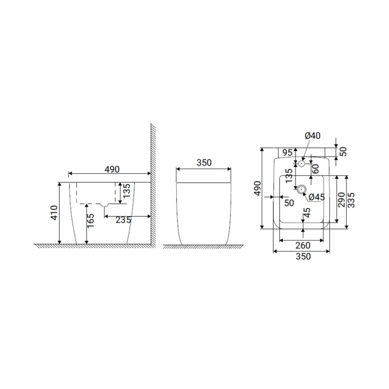 Bidet Arno Filo Muro Bianco - Idrobric
