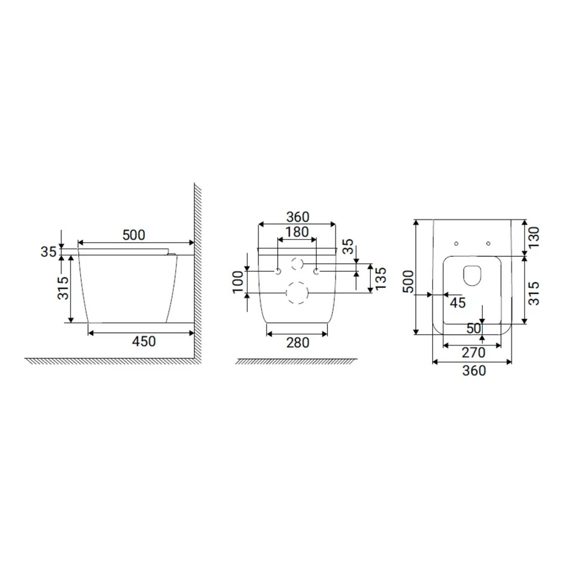 Vaso WC Sospeso Arno Bianco | Idrobric