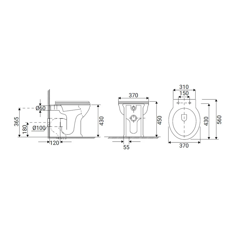 Vaso WC Garda Rimless Bianco - Idrobric