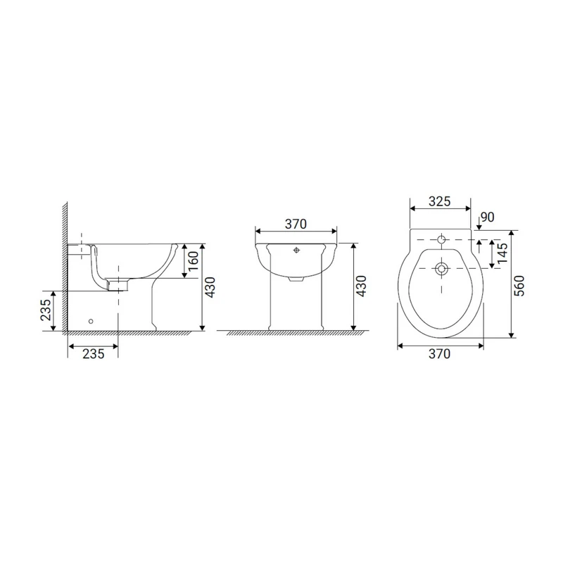 Bidet Garda Filo Muro Bianco - Idrobric
