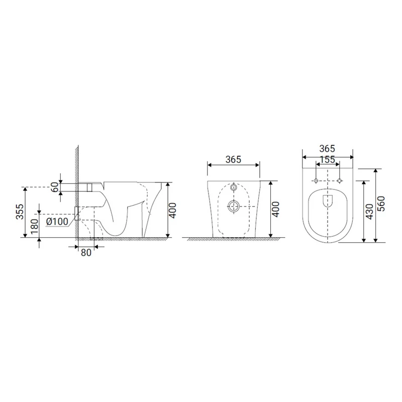 Vaso WC Agatha Filo Muro - Idrobric