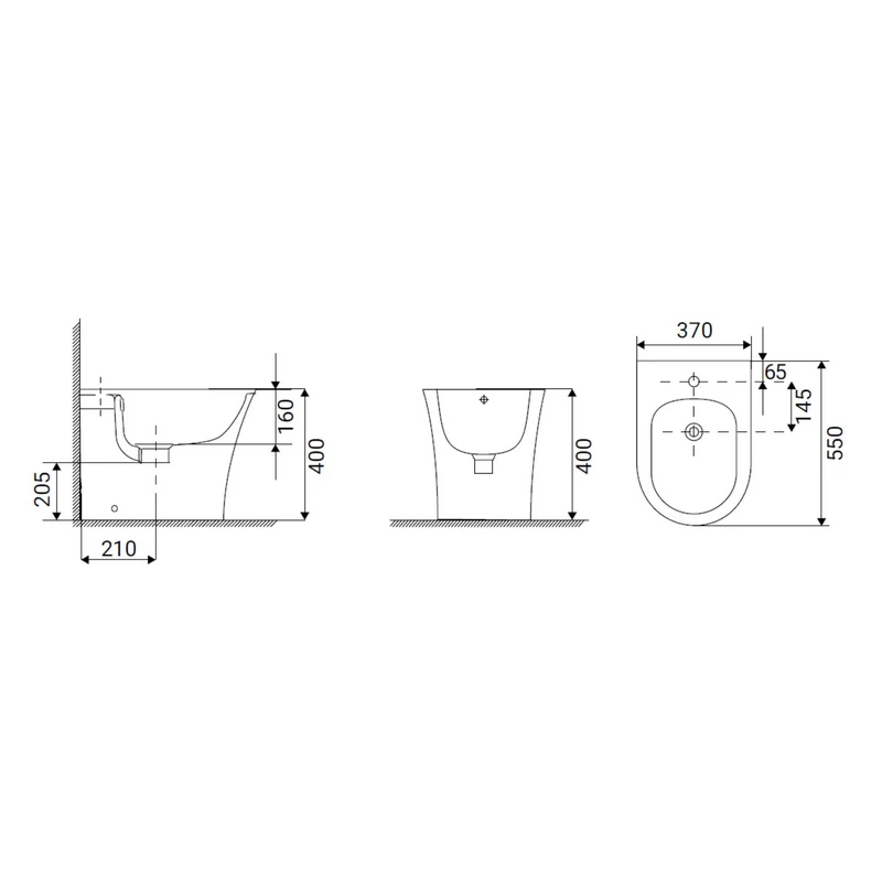 Bidet Agorà Filo Muro Idrobric