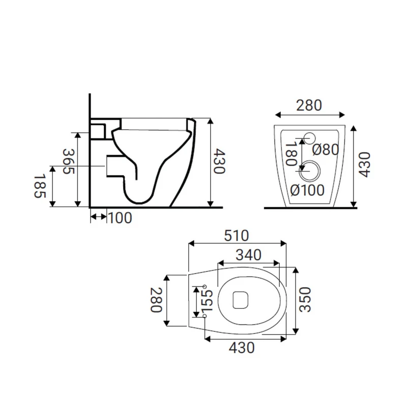 Vaso WC Egg a Terra Rimless - Idrobric