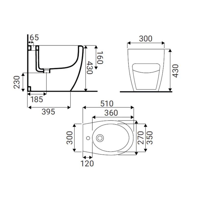Bidet Egg a Terra Bianco Lucido - Idrobric