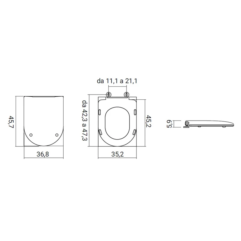 Sedile WC Spike Idrobric Termoindurente Soft Close